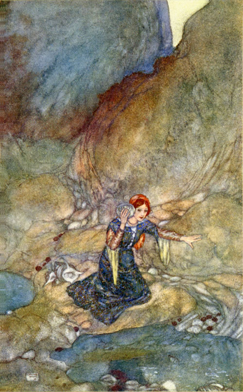 No Woman's Face Except Mine Own, Miranda in the Tempest by Edmund Dulac
