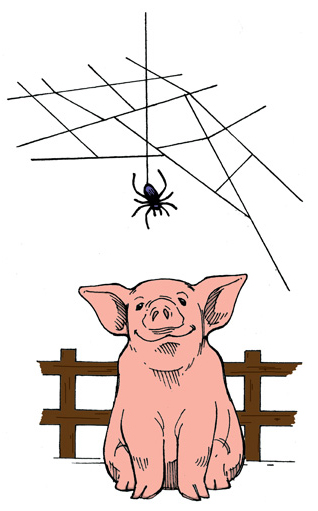 Wilbur mentored by a spider